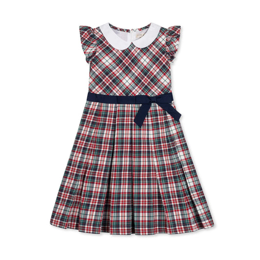 Organic Peter Pan Collar Party Dress | Holiday Tartan