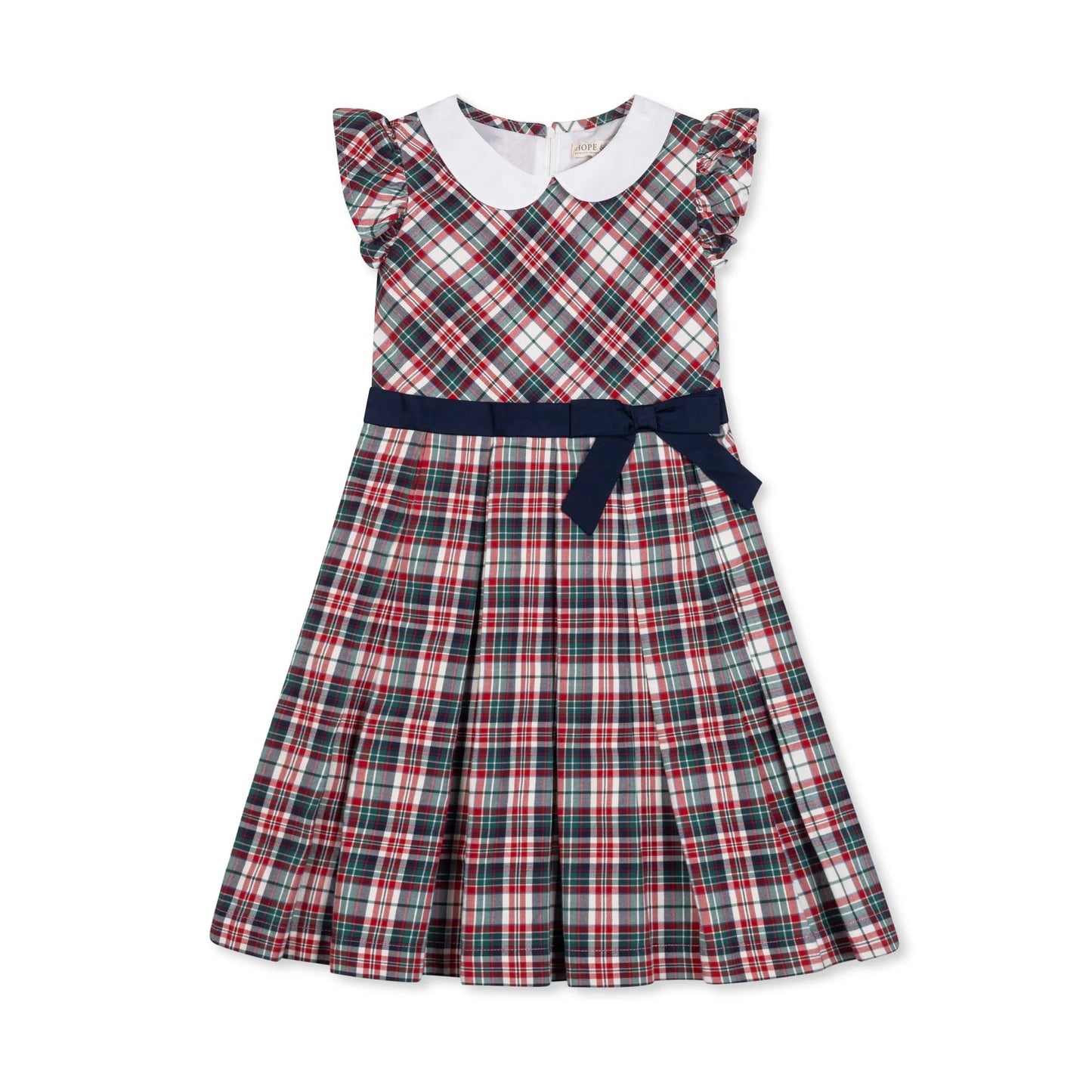 Organic Peter Pan Collar Party Dress | Holiday Tartan