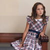 Organic Peter Pan Collar Party Dress | Holiday Tartan