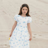Organic Puff Sleeve Sateen Dress | Delft Floral