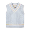 Organic Cricket Sweater Vest | Blue Heather Cable