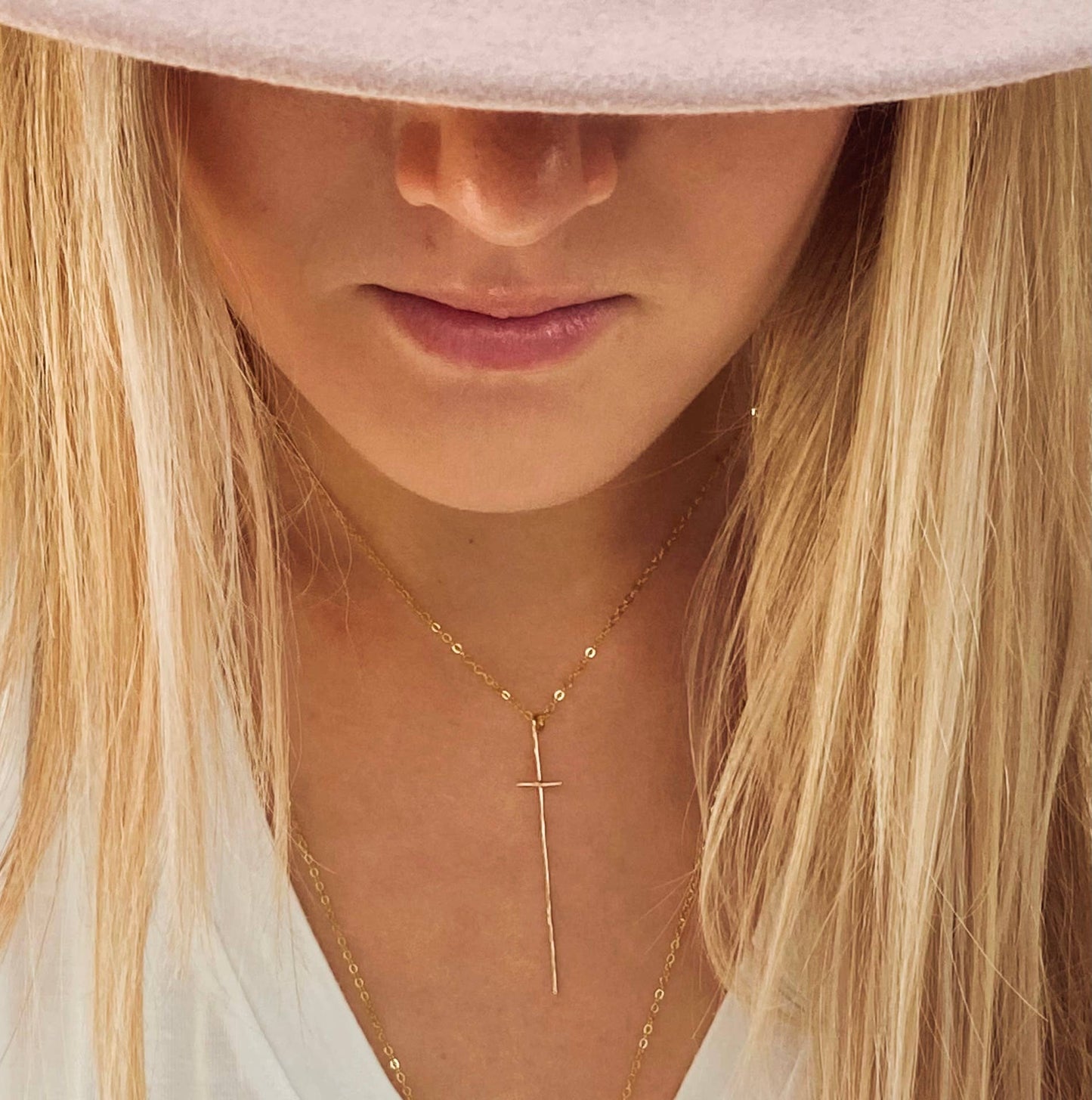 Modern Cross Necklace | 14kt Gold Filled