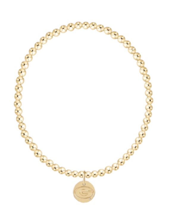 ecollegiate Classic Gold 3mm Bracelet | UGA Disc | 2 sizes