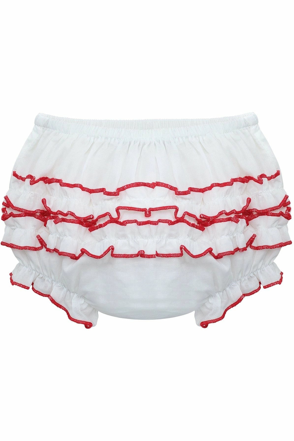 Ruffle Diaper Covers | Red Trim
