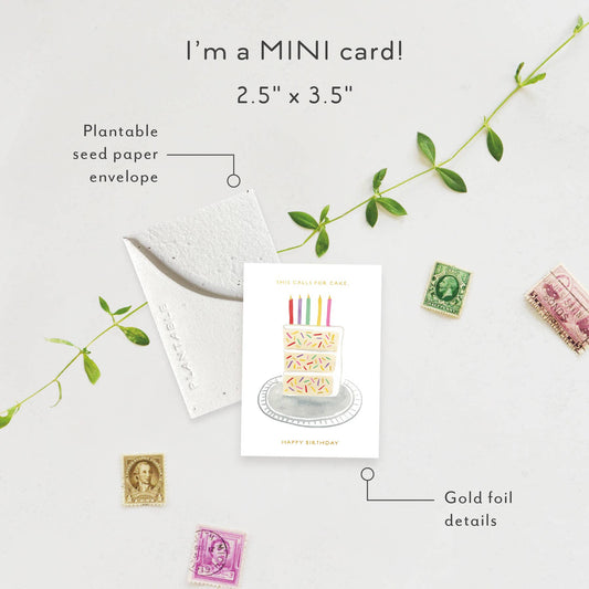 Birthday Slice Sprout | Birthday Mini Greeting Card