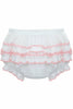 Baby Girls Ruffle Diaper Covers | Pink Trim