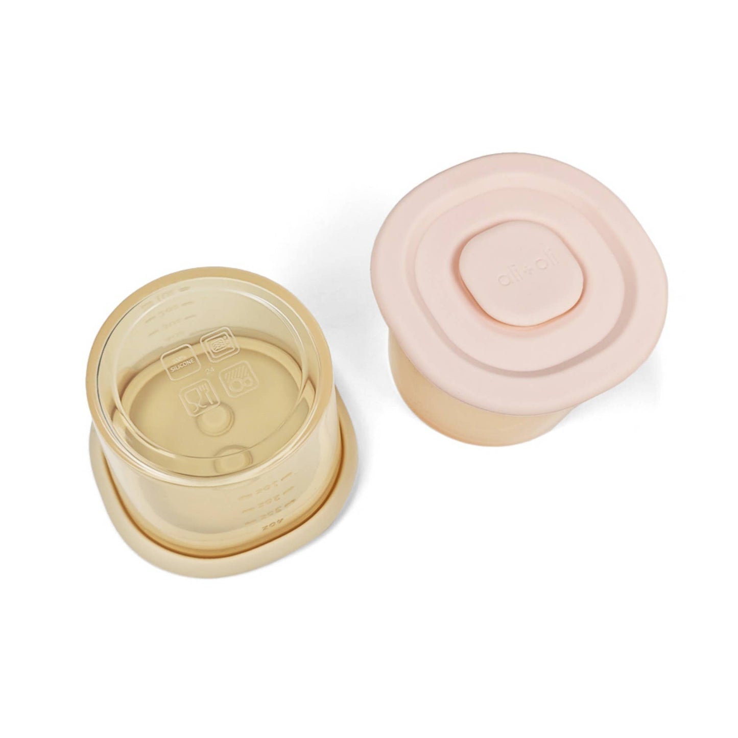 Ali+Oli Silicone Food Containers (4oz) 2-pack | Blush-Khaki