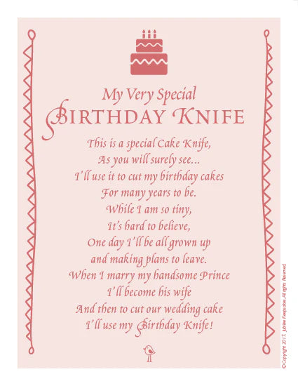 Birthday Knife | Pink Seersucker with White Ribbon