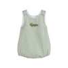 Alligator Bubble Romper | Green Gingham