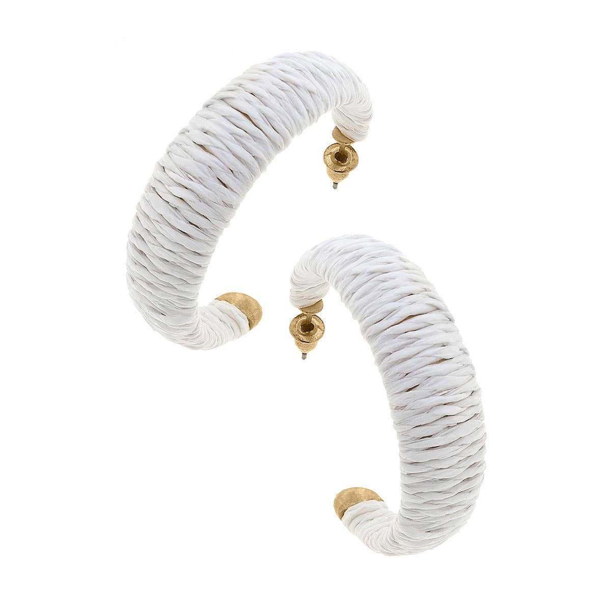 Cancun Raffia Hoop Earrings: Natural