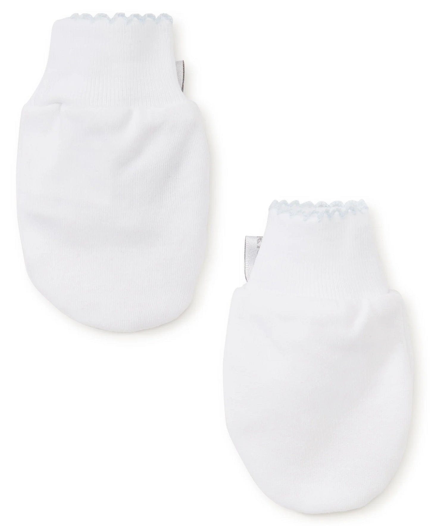 Kissy Kissy Newborn Mittens | White/Blue
