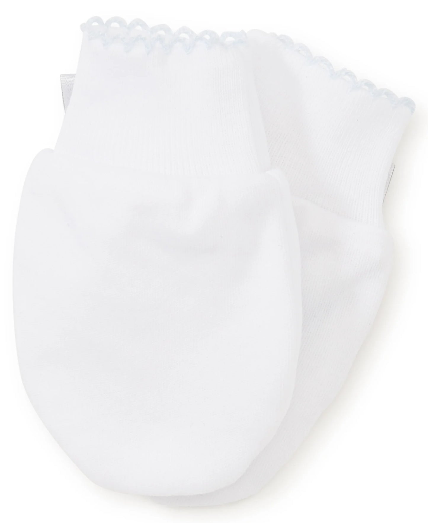 Kissy Kissy Newborn Mittens | White/Blue