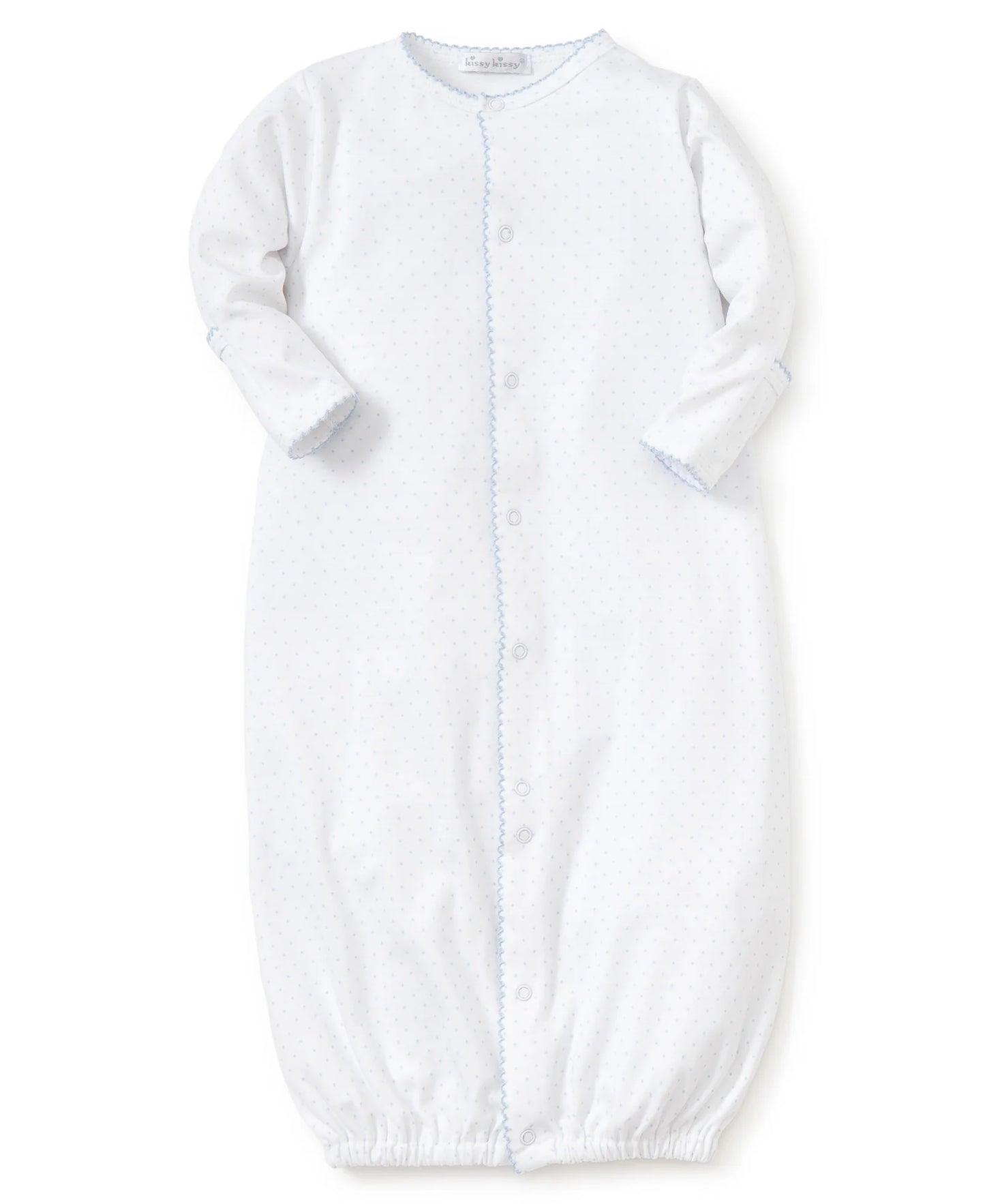New Kissy Dots Print Converter Gown | White/Blue Dot