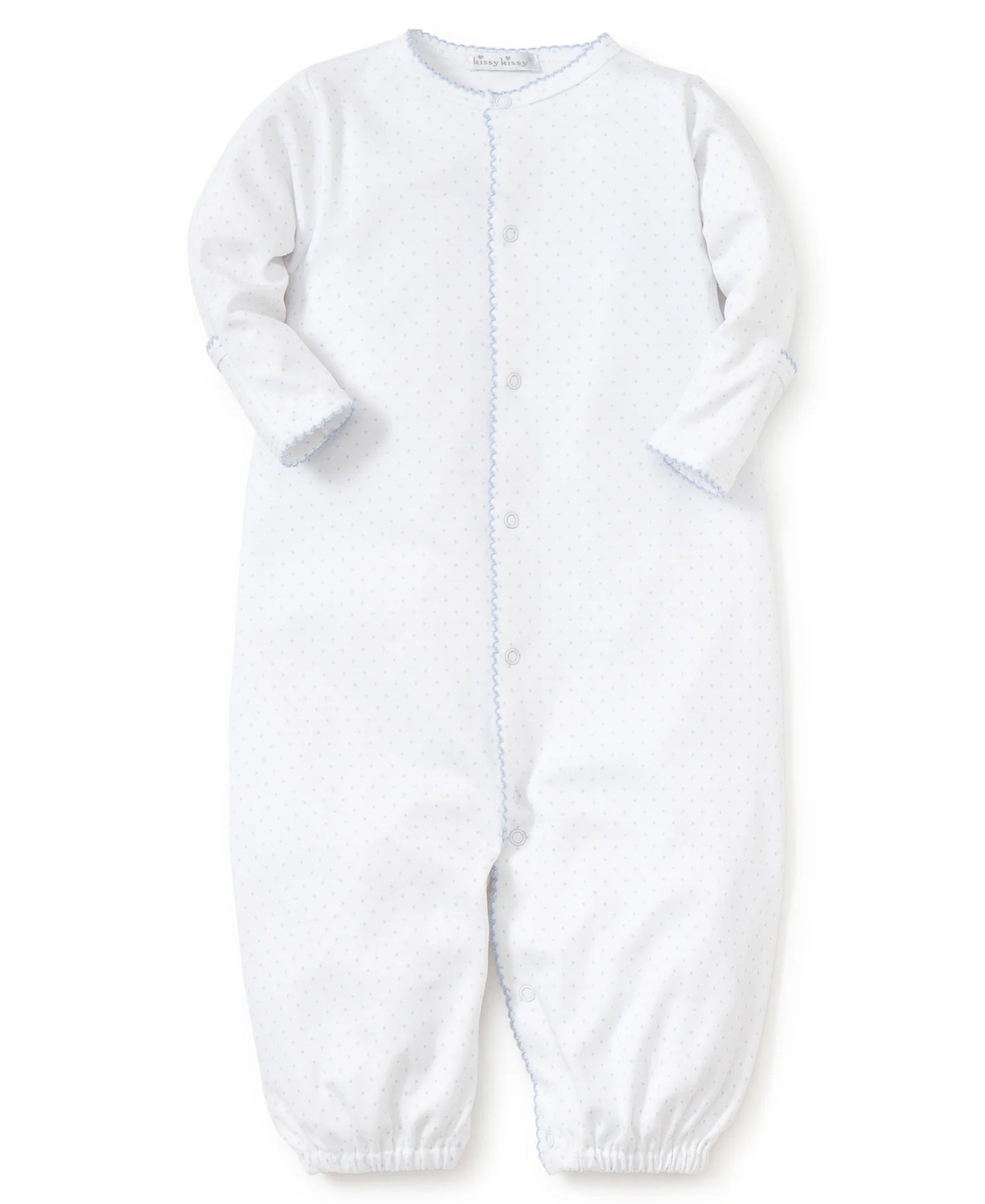 New Kissy Dots Print Converter Gown | White/Blue Dot