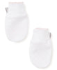 New Kissy Dots Print Newborn Mittens | White/Pink Dot