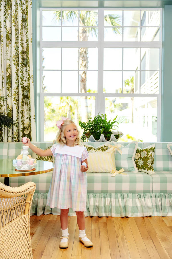 Stewart's Square Collar Dress | Brunch Plate Plaid with Palm Beach Pink