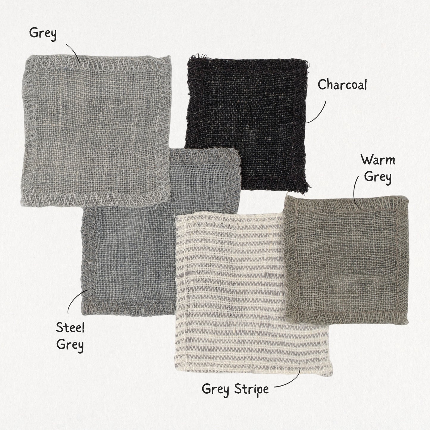 Lina Linen Pillow | Charcoal | 24x24
