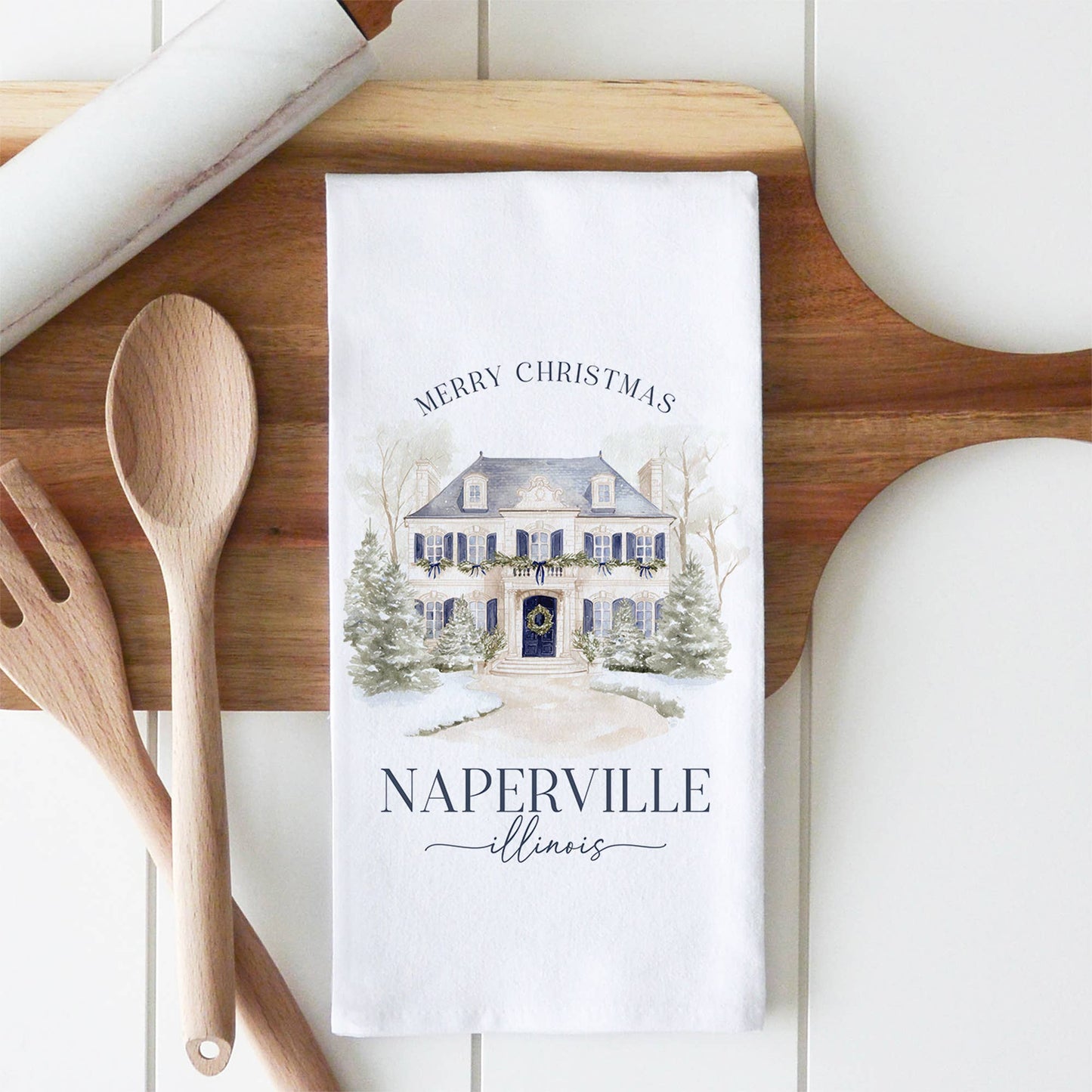 Winter House Tea Towel