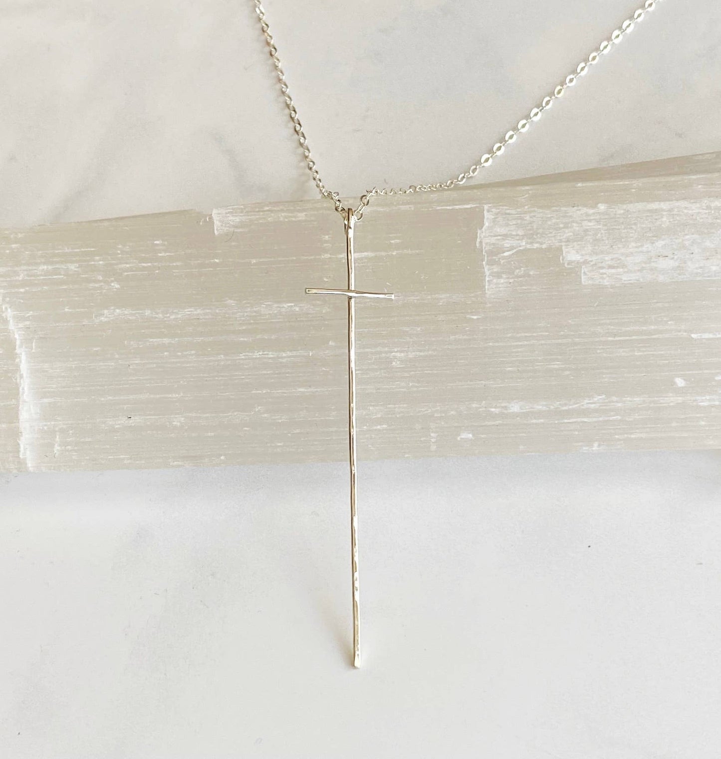 Modern Cross Necklace | Sterling Silver
