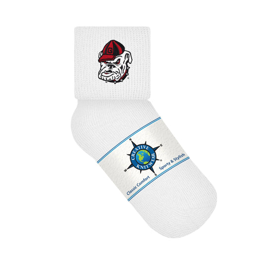 Georgia Bulldogs Anklet Sock | 2 Colors | Bulldog Head