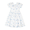 Organic Puff Sleeve Sateen Dress | Delft Floral