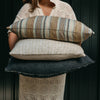 Lina Linen Pillow | Charcoal | 24x24
