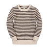 Organic Crewneck Sweater | Chocolate & Tan Stripe