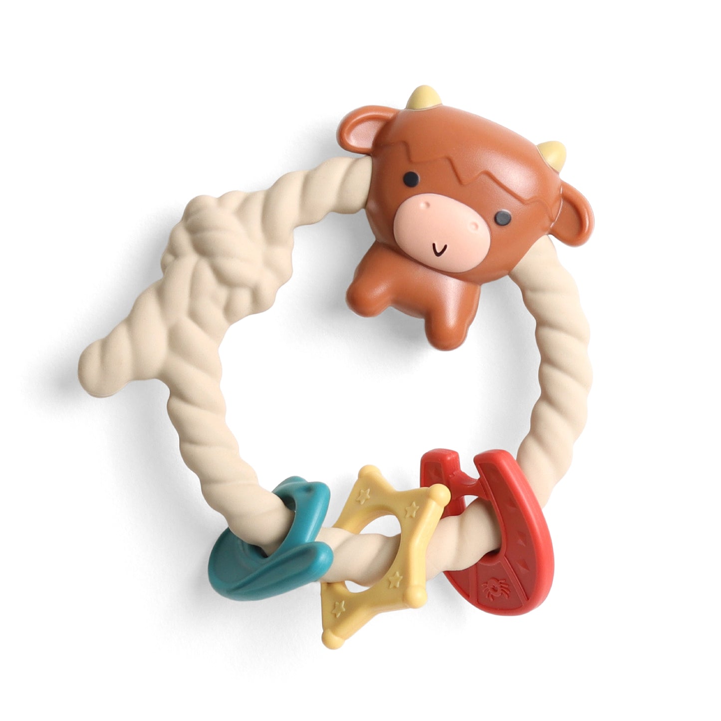 Ritzy Rattle™ Silicone Teether Rattle | Highland Cow