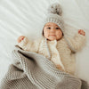 Garter Stitch Knit Bonnet | Ice Grey