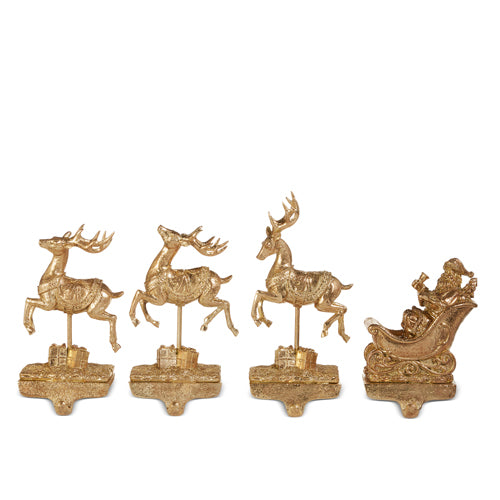 Santa and Reindeer Stocking Holders | Set of 4
