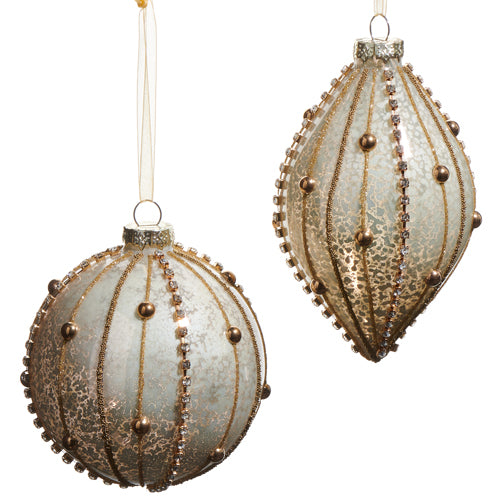 4" Beaded Gold Ornament
