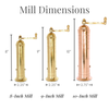 The Original Greek Pepper Mill | 8" Brass
