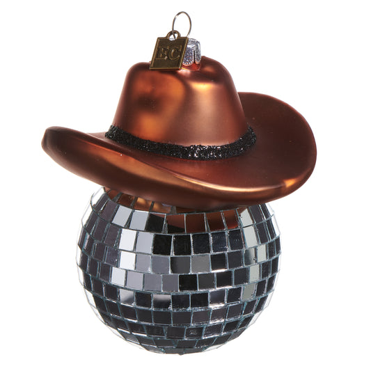 Brown Shiny Cowboy Hat Ornament