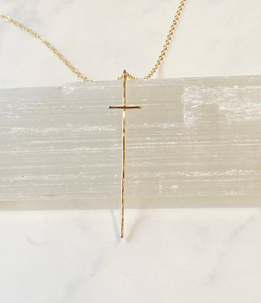 Modern Cross Necklace | 14kt Gold Filled