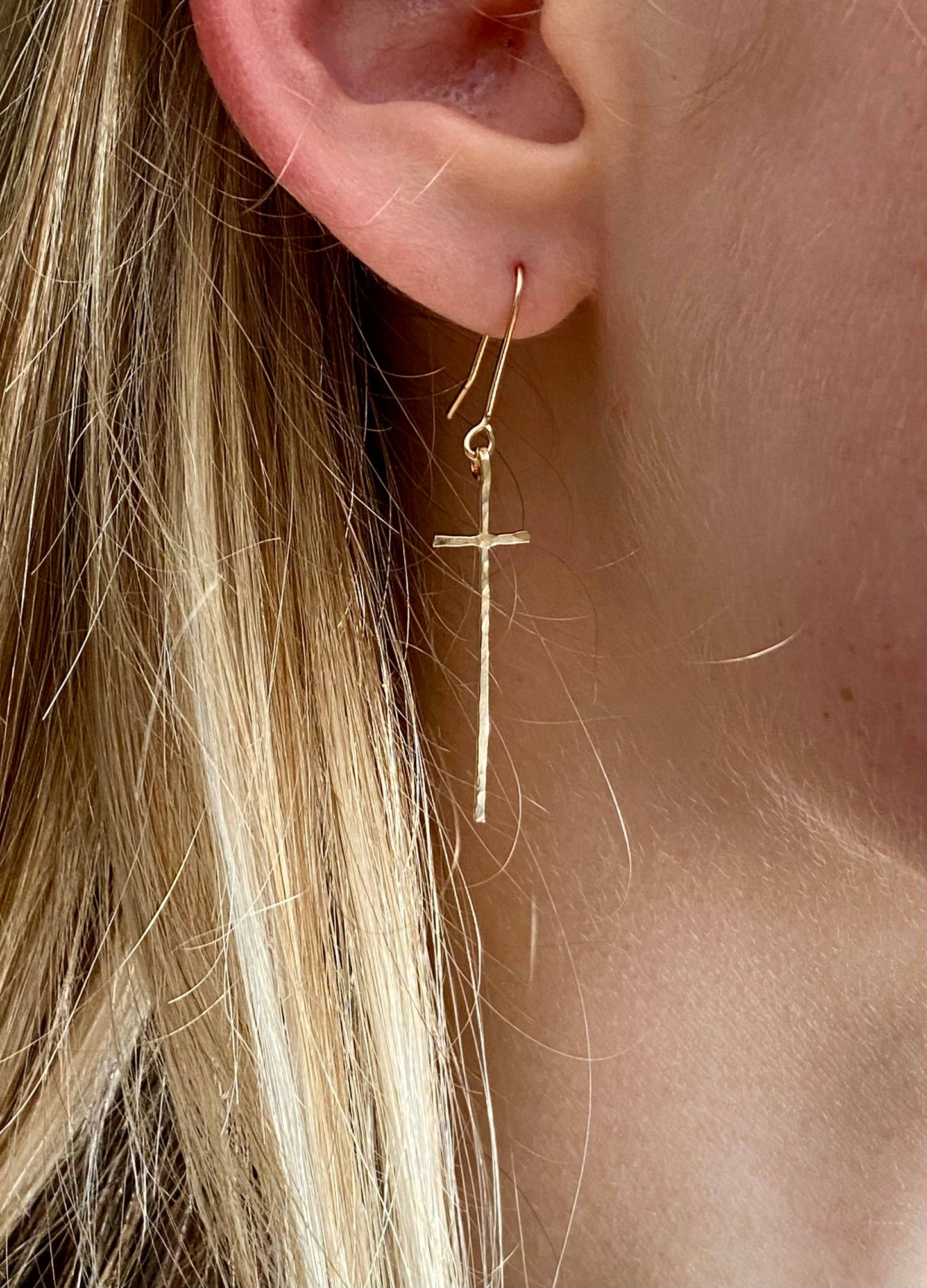 Modern Cross Earrings | 14kt Gold Fill