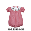 Bulldog Smocked Girls Bubble | Red/Black