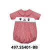 Bulldog Smocked Boys Bubble | Red/Black
