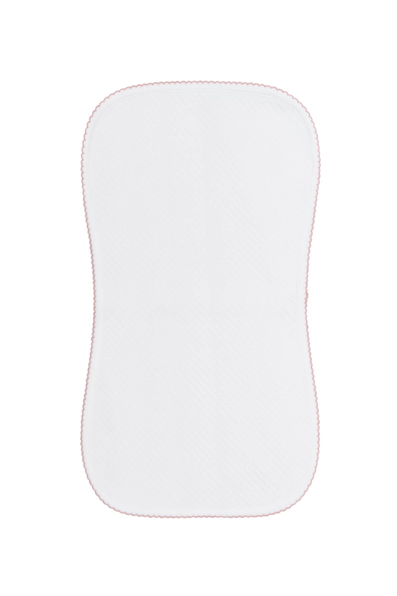 Milano Baby Burp Cloth | Pink Picot Trim
