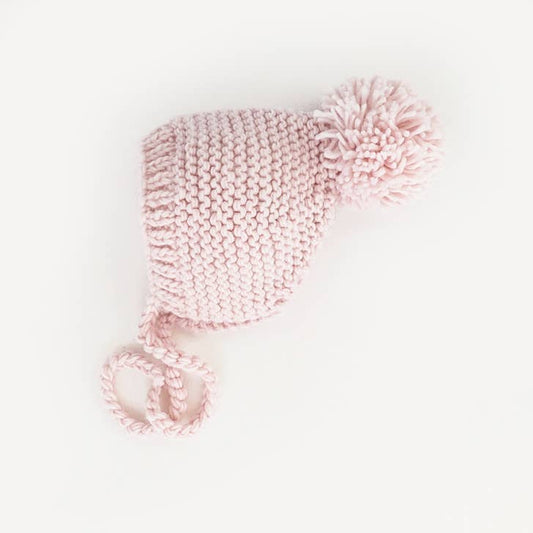 Garter Stitch Knit Bonnet | Blush