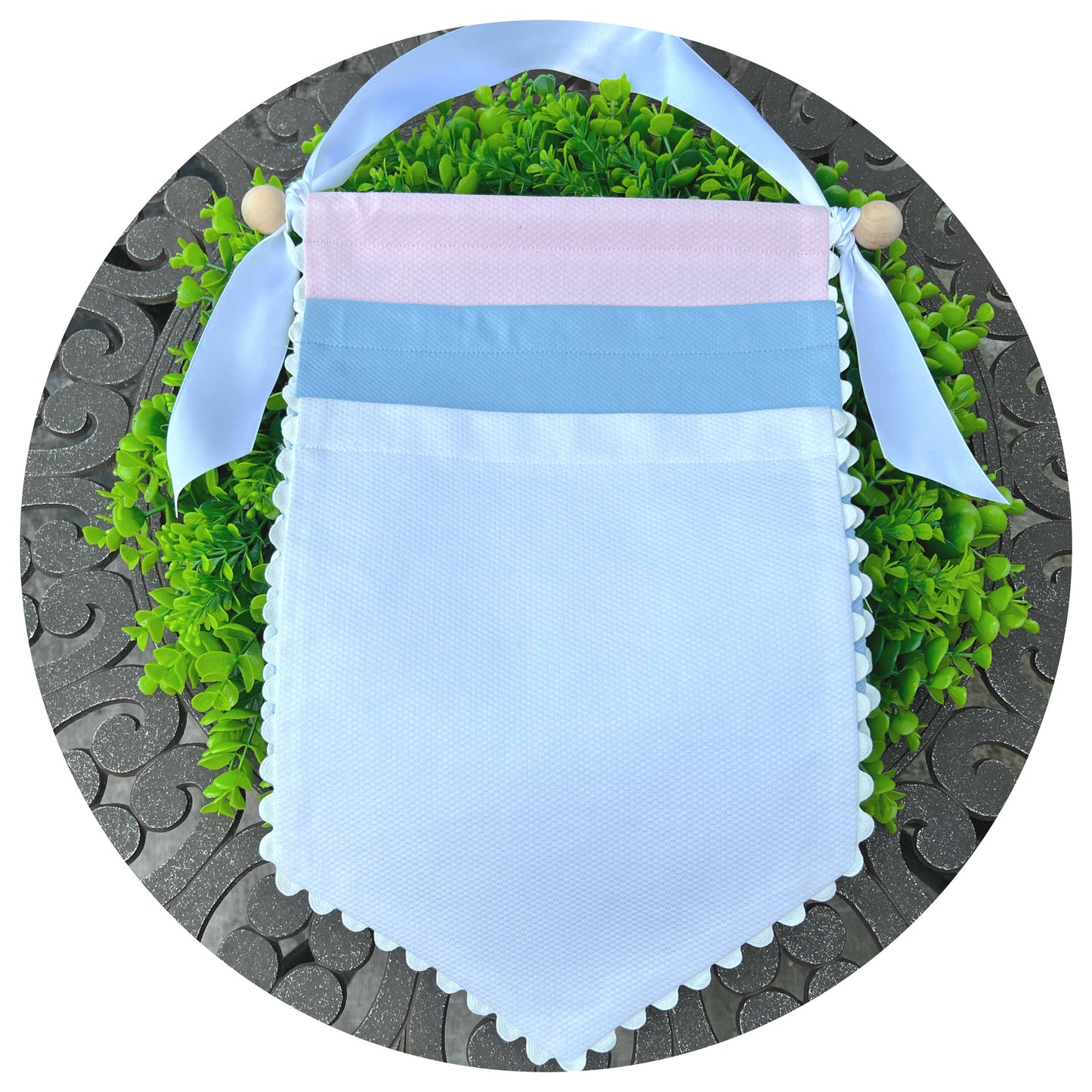 Color Cotton Pique Banner With Ric Rac Trim | Multiple Colors