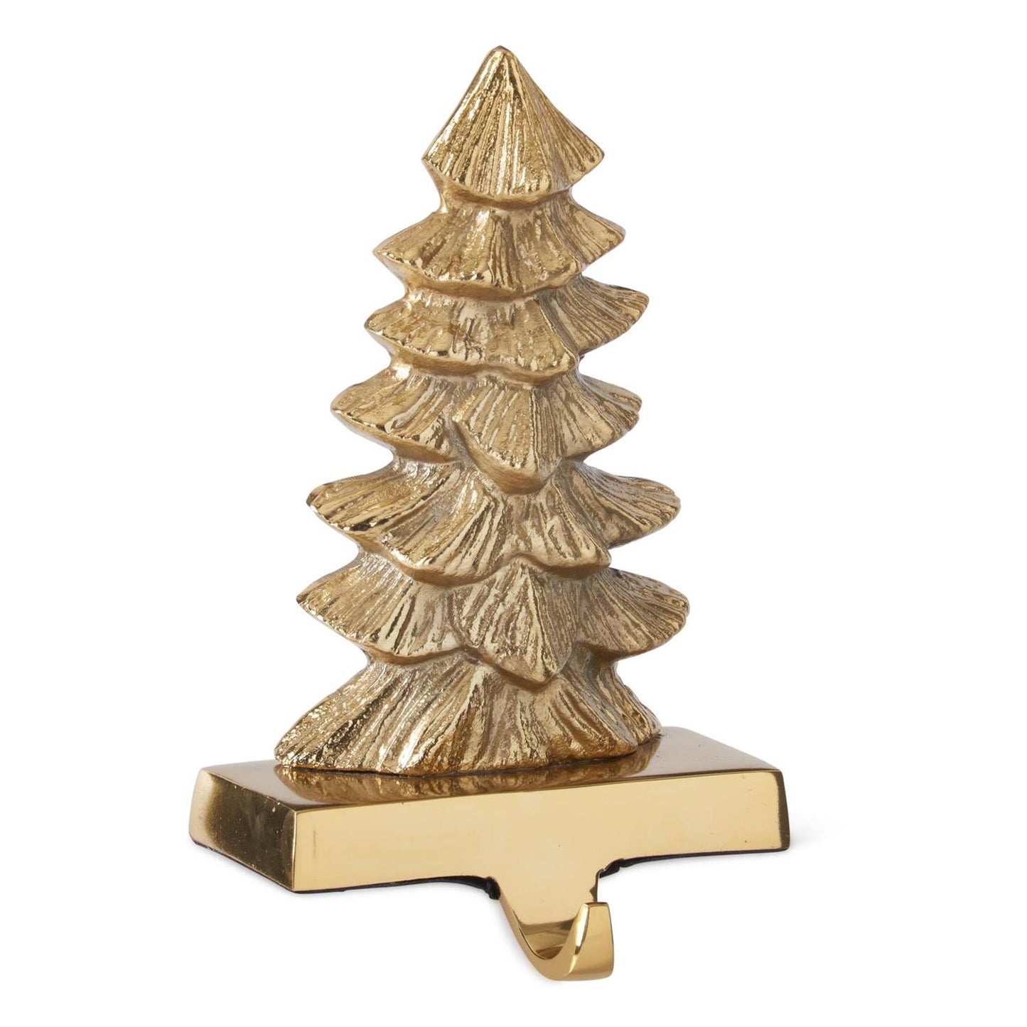 8.25 Inch Christmas Tree Stocking Holder | Brass Finish
