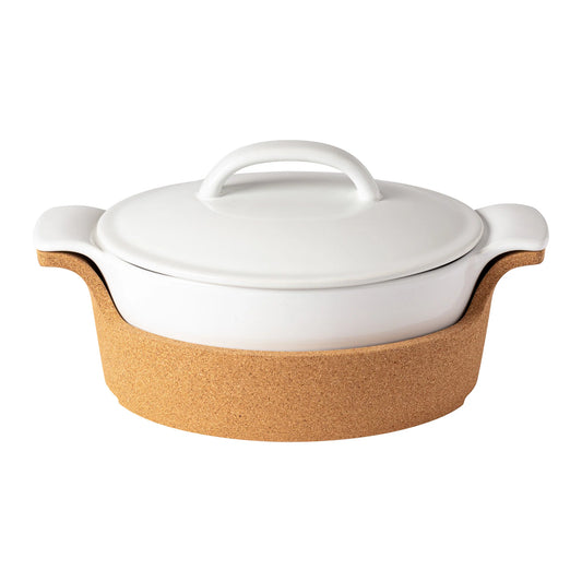 Oval Covered Casserole with Cork Tray Ensemble | Casafina by COSTA NOVA