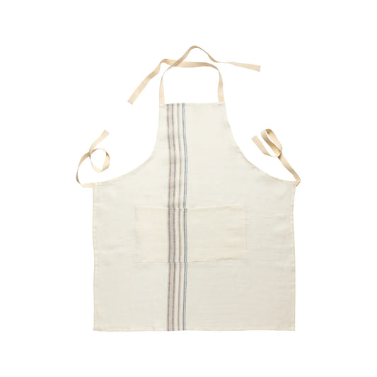 Kitchen Apron | 100% Linen | Carmela, Casafina by COSTA NOVA | Blue/Cream