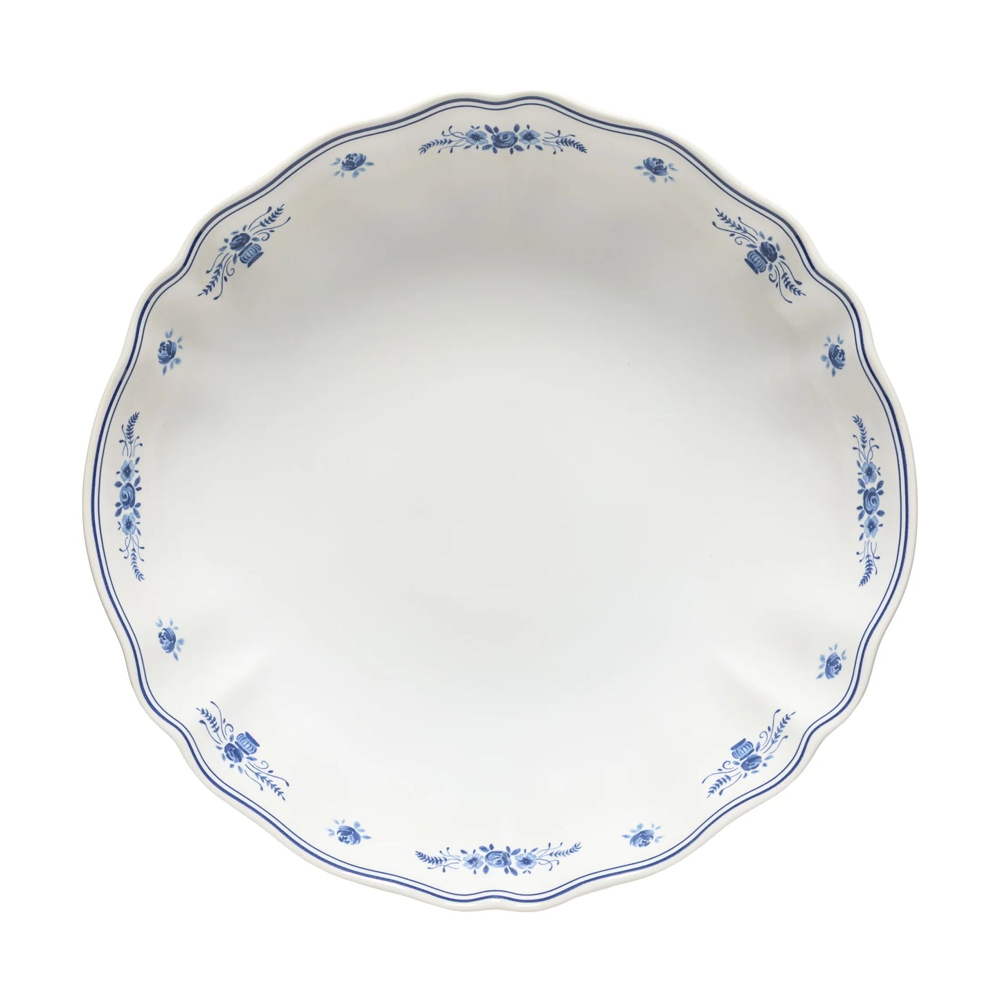Low Pasta/Serving Bowl Vila | 13" White/Blue
