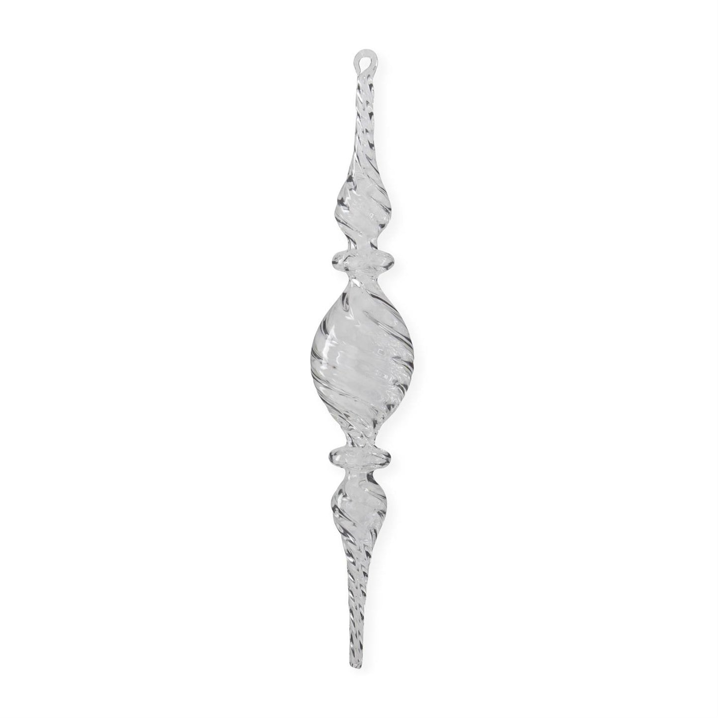 Assorted Swirled Clear Glass Finial Ornaments | (2 Styles)