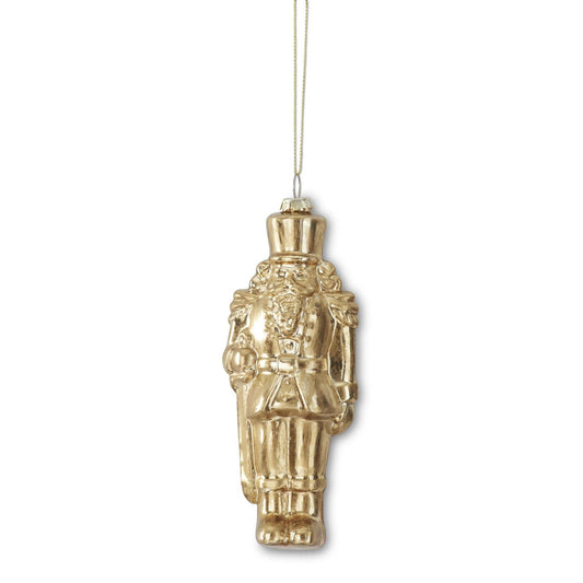 6.5 Inch Gold Blown Glass Soldier Ornament