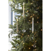 Set of 6 6 Inch Glass Pendant Hanging White LED Candle Ornaments w/Remote