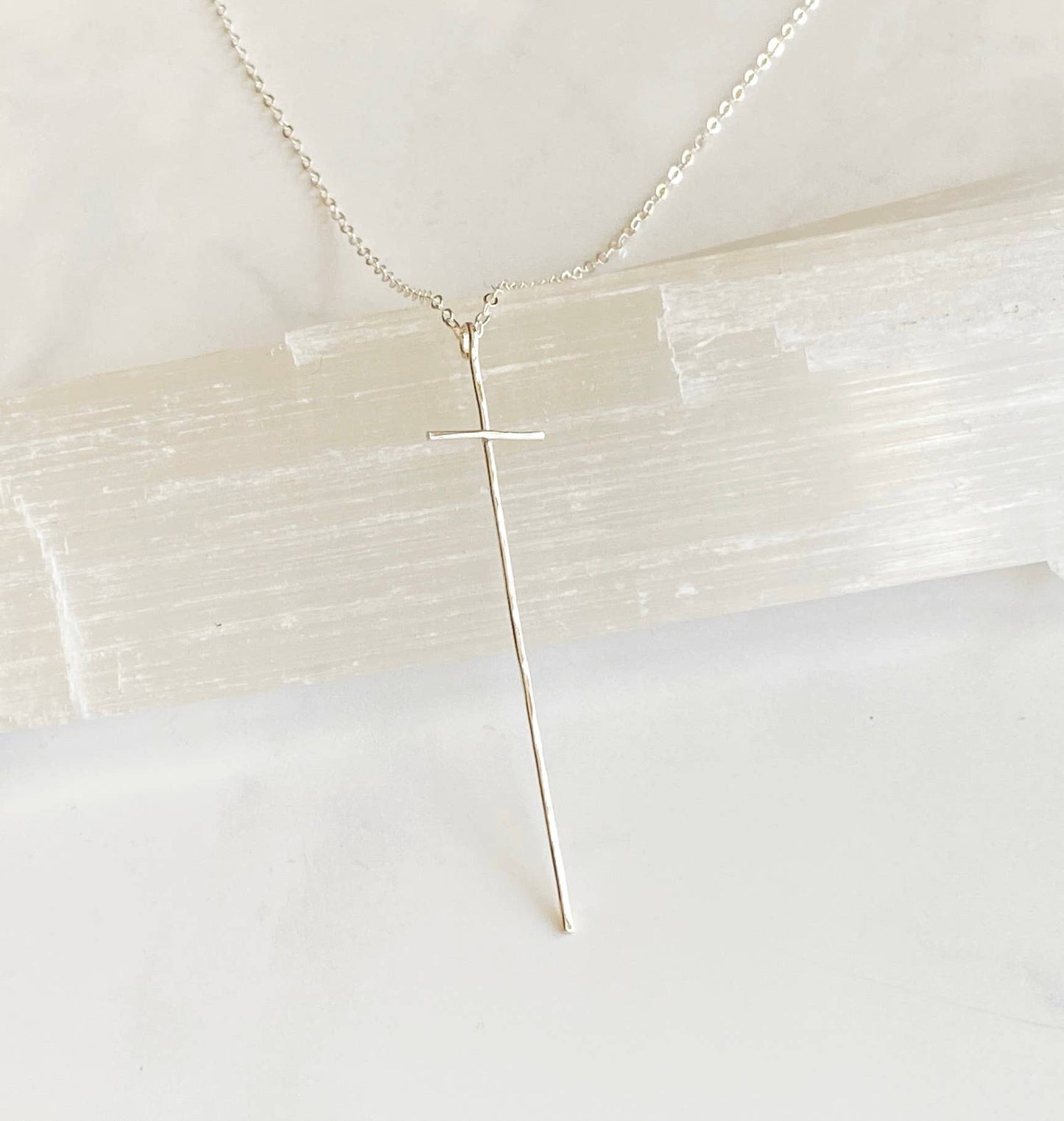 Modern Cross Necklace | Sterling Silver