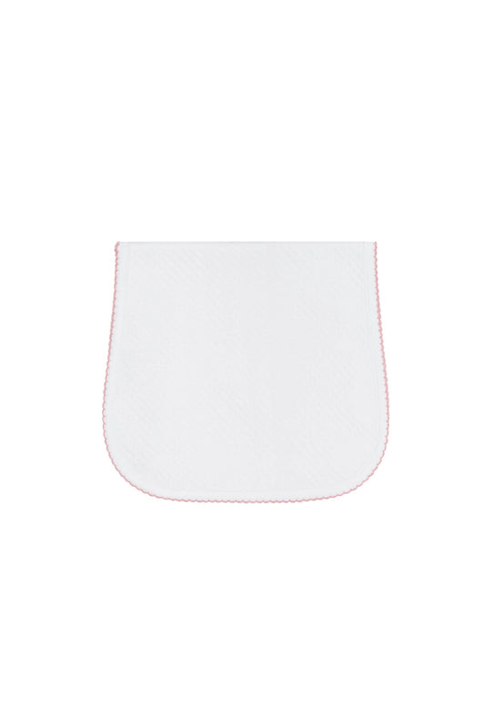 Milano Baby Burp Cloth | Pink Picot Trim