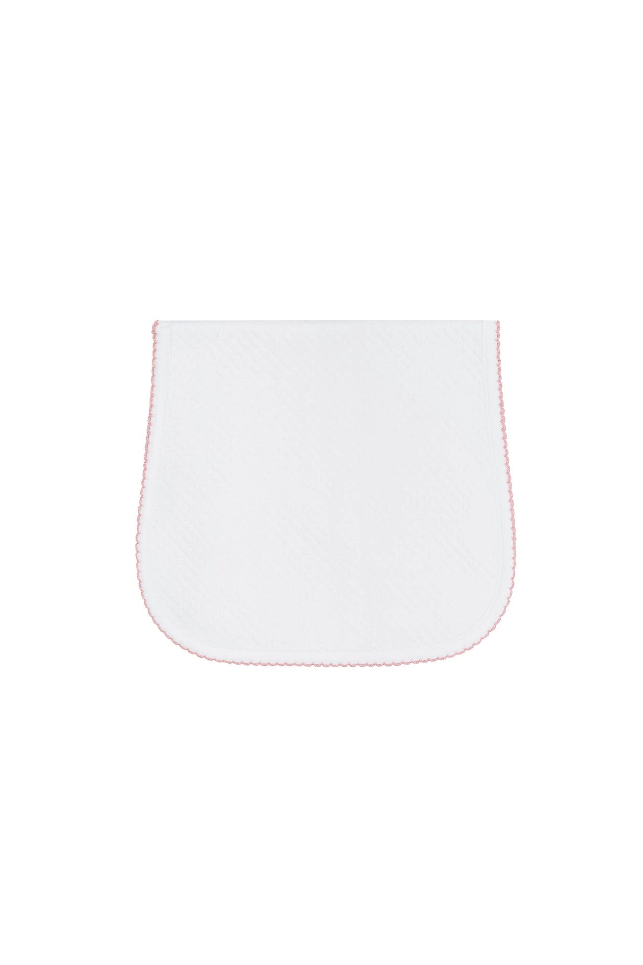 Milano Baby Burp Cloth | Pink Picot Trim